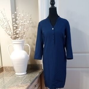 Chico's Navy Button-Up Dress